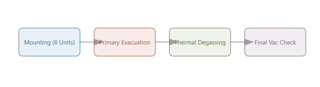 heat pipe degassing workflow